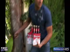 Naughty guys have a threesome at home