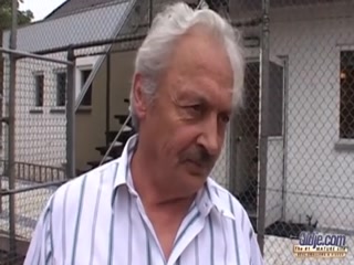 Tattoed short haired student suck old dick