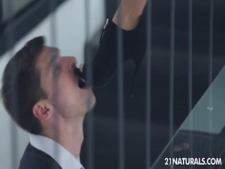 Brunette Kate luxury babe ridding orgy BF's dick - Babes porn HD