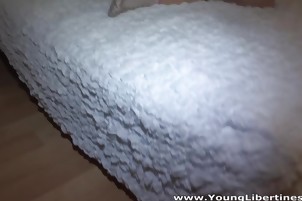 Sassy Amateur Blonde Spreads Her Pussy For The Camera - Young Libertines